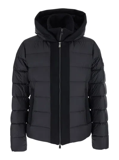 Tatras Liko Black Down Jacket With Drawstring Hood And Logo Patch On The Side In Tech Fabric Man