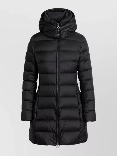 Tatras Long Hooded Quilted Coat Elastic Cuffs In Black