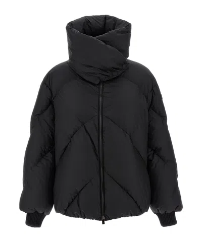 Tatras Long Sleeve Cotton Coat In Black