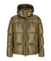 Tatras 'belbo' Green Down Jacket With Drawstring Hood And Logo Patch In Green