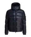 Tatras Belbo Black Down Jacket With Hood And Logo Patch On The Side In Tech Fabric Man In Blue