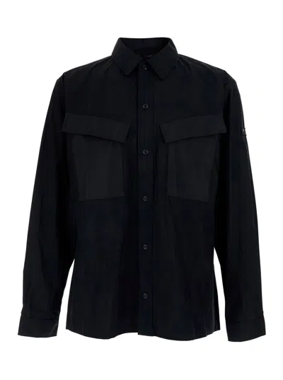 Tatras Men's Tech Fabric Button-front Jacket With Flap Pockets In Black