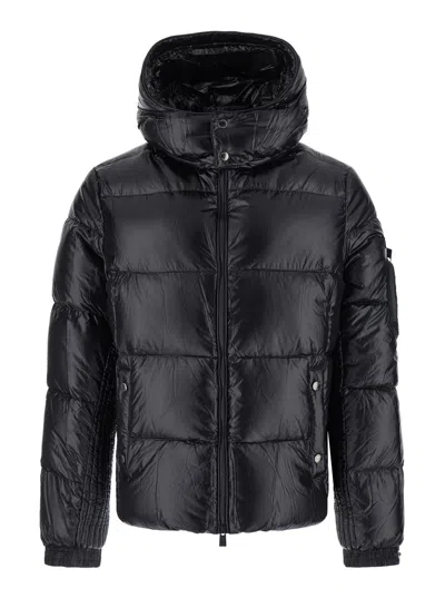 Tatras Men's Tech Fabric Down Jacket With High Collar In Black