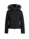 Tatras Hooded Quilted Jacket With Removable Fur Trim In Black