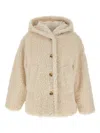 Tatras Hooded Faux Fur Coat In Neutral