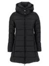 Tatras Hooded Long Length Padded Quilted Jacket In Black