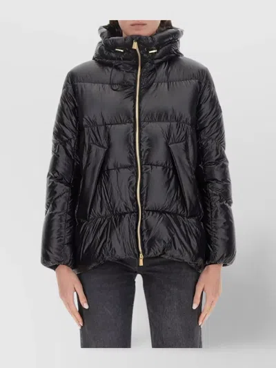 Tatras Quilted Hooded Jacket With Side Pockets In Black