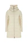 Tatras Long Quilted Hooded Down Jacket With Side Pockets In White