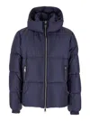 Tatras 'grami' Blue Down Jacket With Hood And Logo Patch In Blue