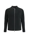Tatras Double-slider Zip Suede Leather Jacket In Black