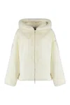 Tatras Yumola White Jacket With Drawstring Hood And Logo Patch On The Sleeve In Ecofur Woman In White