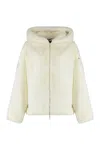 Tatras Yumola White Jacket With Drawstring Hood And Logo Patch On The Sleeve In Ecofur Woman In White
