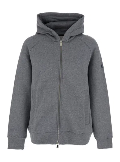 Tatras Zip-front Cotton Hoodie In Gray