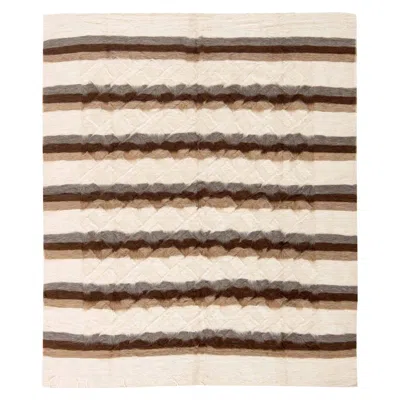 Pre-owned Taurus Collection Striped Goat Hair Rug By Doris Leslie Blau In Sand