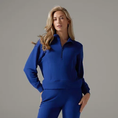 Tavi 3/4 Zip Cozy Fleece Pullover In Blue
