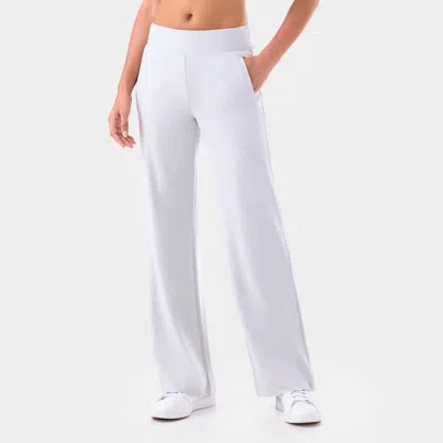 Tavi Brushed Tec Knit Wide Leg Pant In White