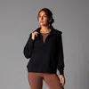 Tavi Cozy Collared Sweatshirt In Black