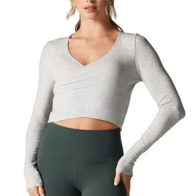 Tavi Criss Cross Long Sleeve Top In Gray