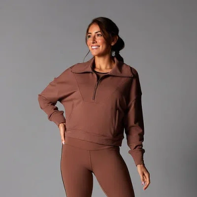 Tavi Everyday Cozy Half Zip Clove In Brown