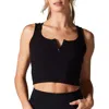 Tavi Fitted Henley Tank In Black