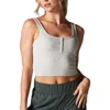 Tavi Fitted Henley Tank In Gray
