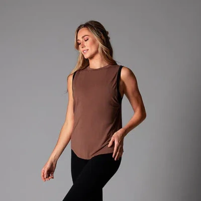 Tavi High Neck Muscle Tank In Brown