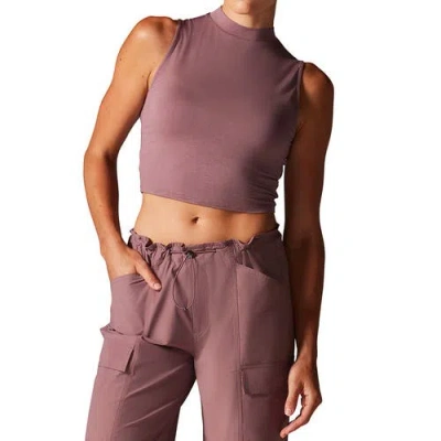 Tavi Mock Neck Tank In Brown