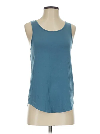 Pre-owned Tavi Tank Top Blue Solid Pattern Keyhole Neckline Tops