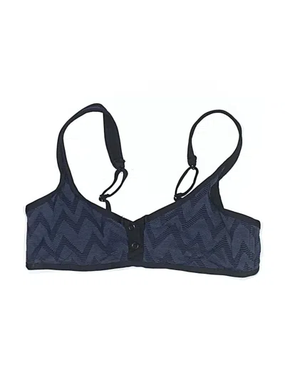 Pre-owned Tavik Swimsuit Top Blue Chevron/herringbone Pattern Swimwear