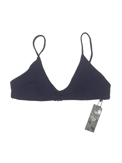 Tavik Swimsuit Top Blue Solid Pattern Swimwear