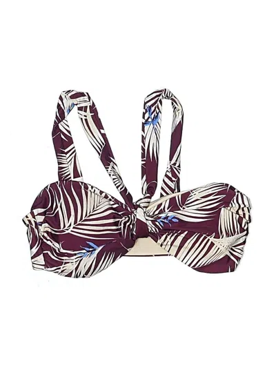 Pre-owned Tavik Swimsuit Top Burgundy Print Pattern Swimwear