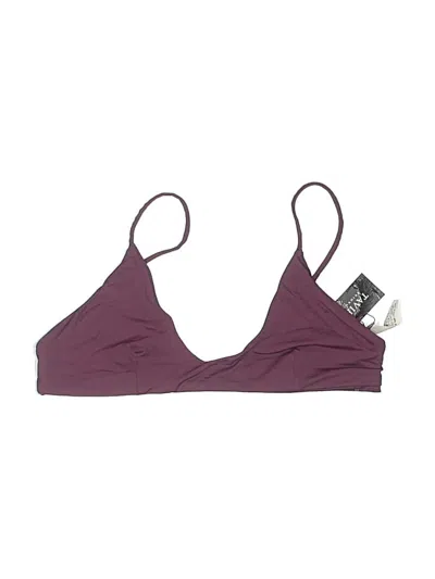 Tavik Swimsuit Top Burgundy Solid Pattern Swimwear