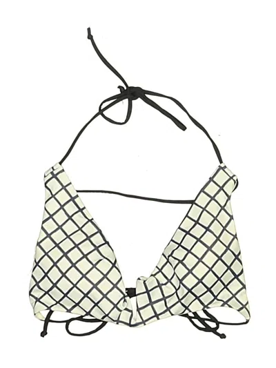 Pre-owned Tavik Swimsuit Top Ivory Argyle Pattern Swimwear
