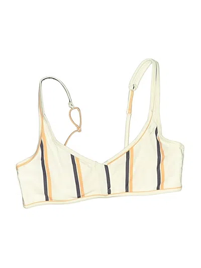 Pre-owned Tavik Swimsuit Top Ivory Stripes Pattern Swimwear
