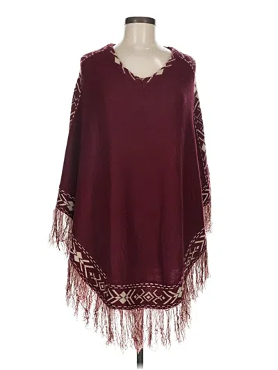 Pre-owned Taxi Poncho In Burgundy