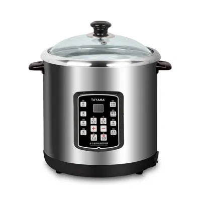 Tayama 10 Qt. Stainless Steel Electric 8-in-1 Multi-cooker With Ceramic Pot In Silver