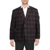 TAYION BY MONTEE HOLLAND ACONTOUR MENS PLAID POLYESTER TWO-BUTTON BLAZER