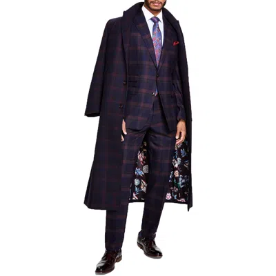 Tayion By Montee Holland Agoldie Mens Plaid Wool Overcoat In Multi
