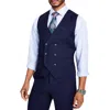 Tayion By Montee Holland Mens Paisley Wool Suit Vest In Blue