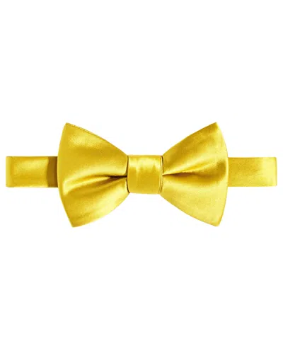 Tayion Collection Men's Black & Gold Solid Bow Tie In Yellow