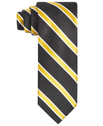 Tayion Collection Men's Black & Gold Stripe Tie