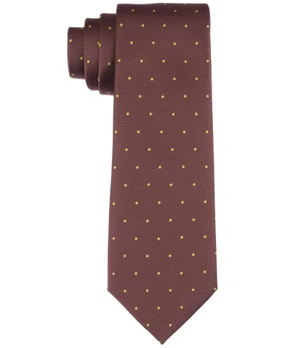 Tayion Collection Men's Brown Dot Tie