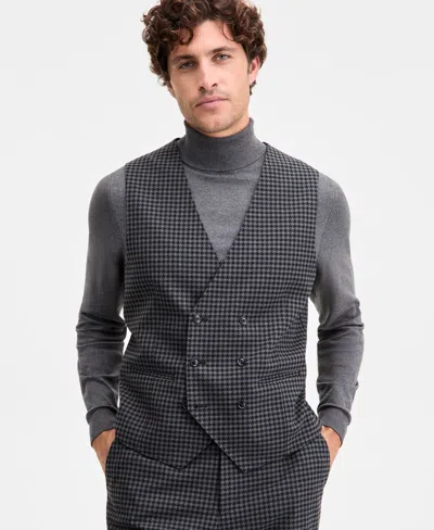 Tayion Collection Men's Classic-fit Houndstooth Double-breasted Suit Separate Vest In Multi