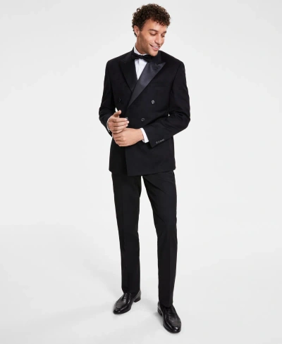 Tayion Collection Men's Classic-fit Solid Double-breasted Dinner Jacket In Black
