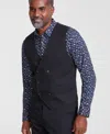Tayion Collection Men's Classic-fit Solid Double-breasted Suit Separate Vest In Black