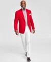 Tayion Collection Men's Classic-fit Solid Sport Coat In Red