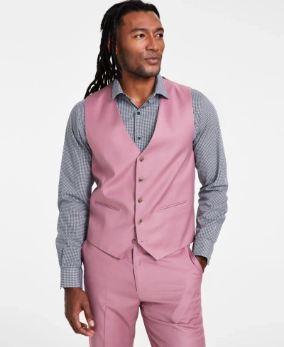 Tayion Collection Men's Classic Fit Suit Vest In Mauve Solid