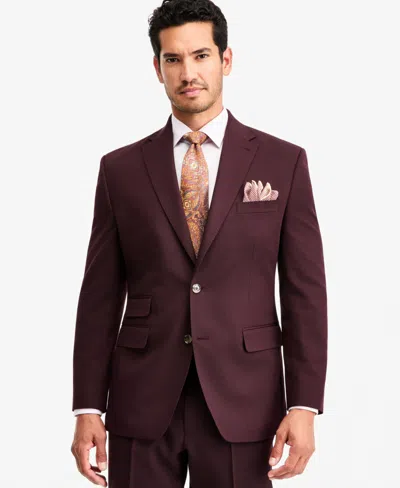 Tayion Collection Men's Classic-fit Burgundy Suit Separate Jacket