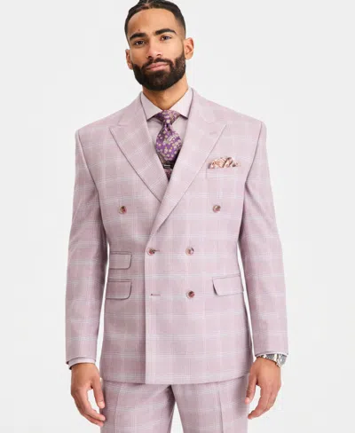 Tayion Collection Men's Classic-fit Double-breasted Dusty Rose Suit Separates Jacket In Pink