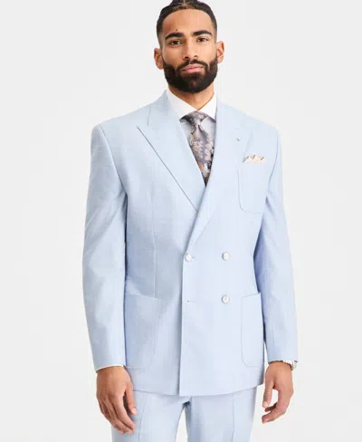 Tayion Collection Men's Classic-fit Double-breasted Suit Separate Jacket In Blue